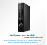 Dell OptiPlex 7000 Series 7010 Business MFF Desktop, Intel Core i5-13500T, Intel UHD Graphics, 16GB DDR4 RAM, 256GB PCIe M.2 SSD, No Wi-Fi, Windows 11 Pro, Black